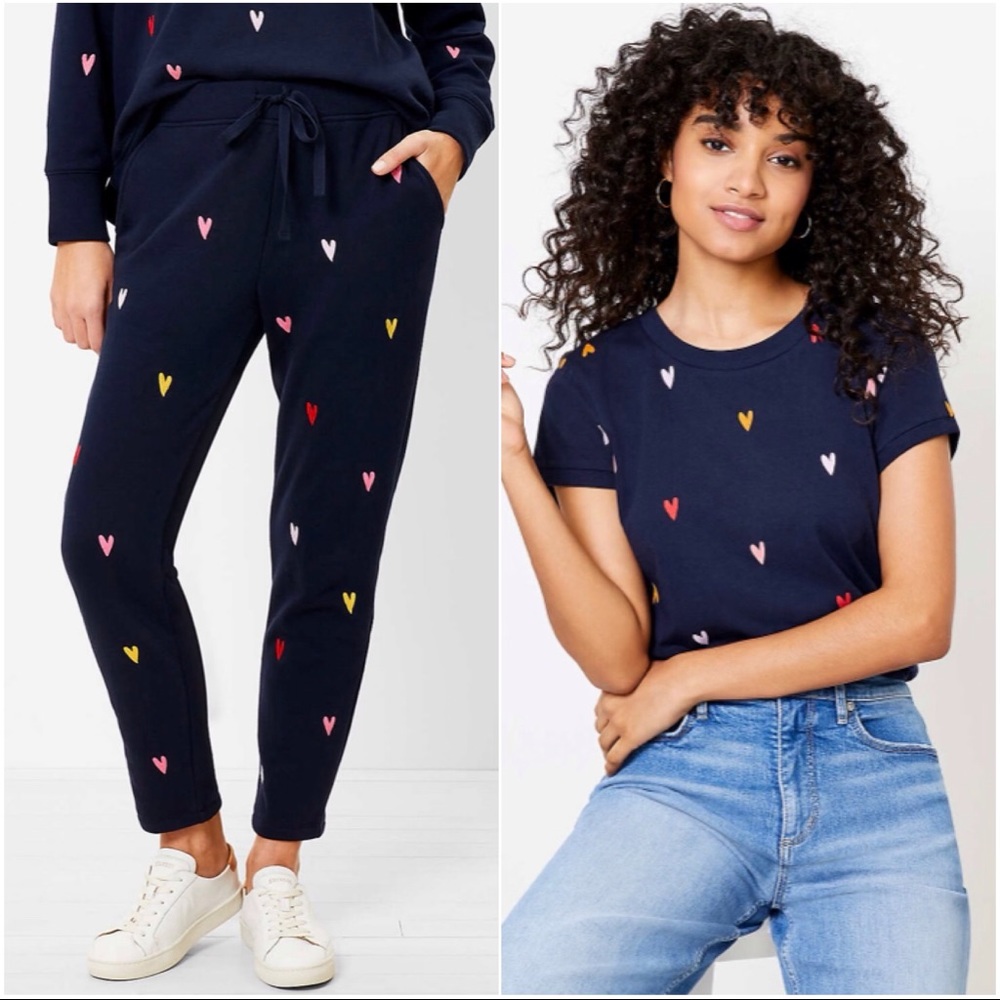Lou & Grey for Loft Heart Terry Sweatpants and Tee
